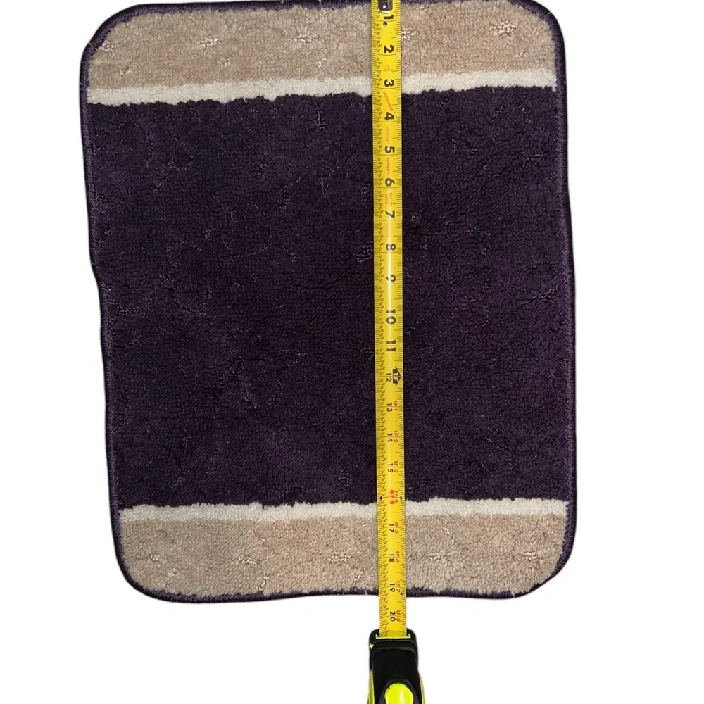 RUGS | PURPLE WHITE AND BEIGE BATHROOM MAT SET